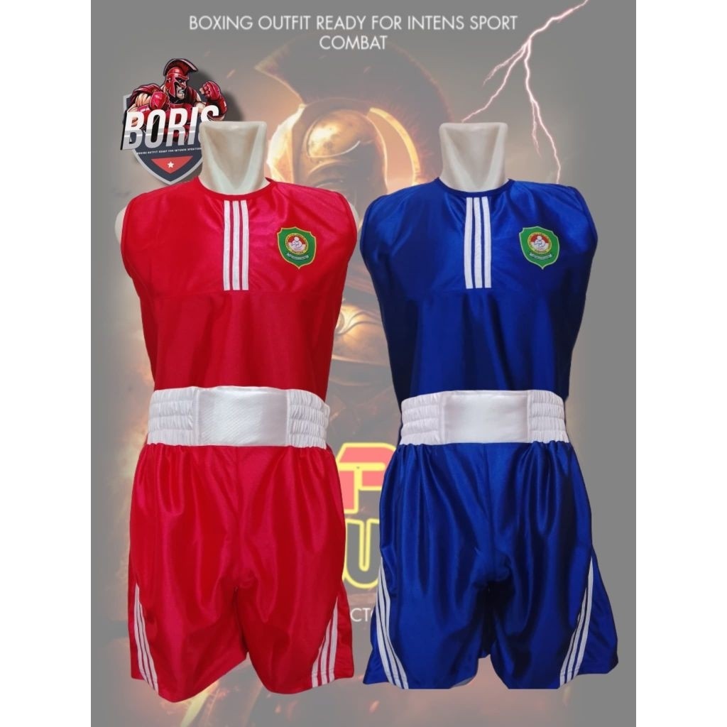 Baju Boxing / Baju Tanding Boxing model Strip Tiga (athleta)