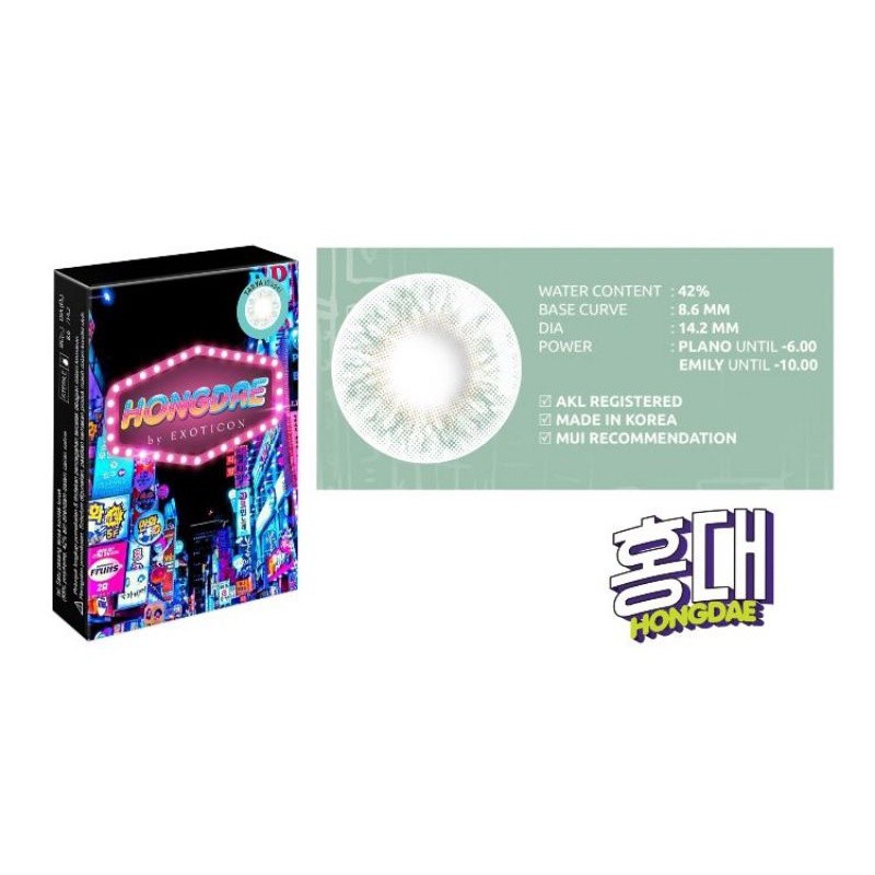 Softlens X2 HONGDAE 14.2 MM by EXOTICON / Softlen Warna Normal