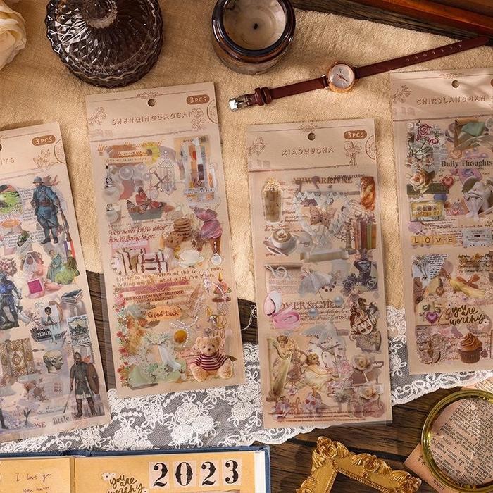 

Sticker Aesthetic Scrapbook Cute Journal Anti Air Retro Vintage Letter Gold Aesthetic Craftycharm