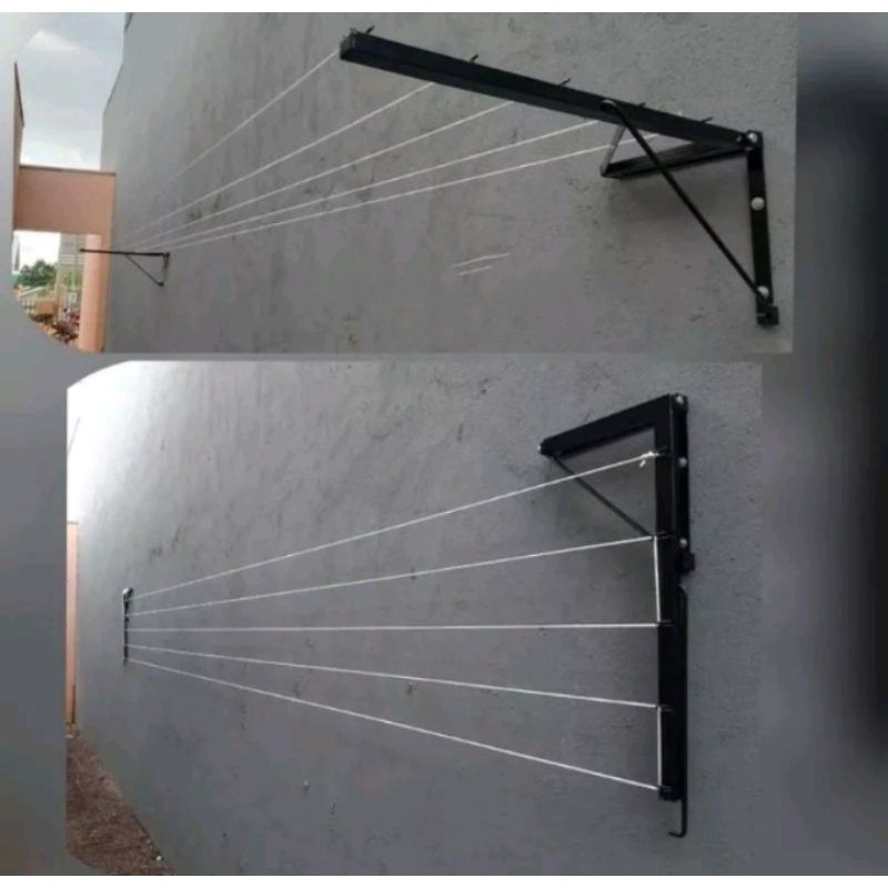 Sepasang Jemuran Lipat Besi / Jemuran Lipat Besi dan Tambang