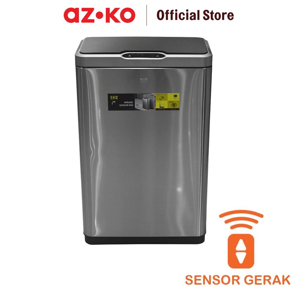 AZKO Eko Tempat Sampah Stainless Sensor Gerak Trash Bin Waste Bin Garbage Can Dustbin Tempat Pembuan