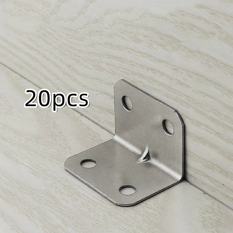 20pcs Plat Siku L Besi Bracket Lubang / Bracket Siku / Ambalan Tulang Penyangga Rak Iron Corner