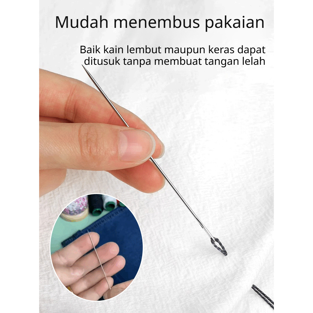 【Jarum Extra Panjang & Mata Besar】Set Perlengkapan Jahit Kuat Dengan Berbagai Ukuran Jarum/Jarum Jah