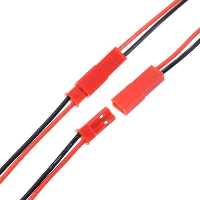 Konektror JST Quick Connector 2 Pin Female male connector with cable AC51 Socket merah JST kabel 2 p