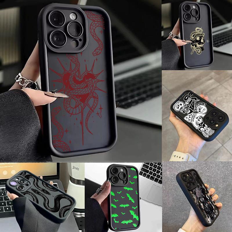 Casing Hp vivo Case V50 V21 4G 5G Slikon Soft Bumper Keren Cantik Minimalis Ular Tengkorak Kelelawar