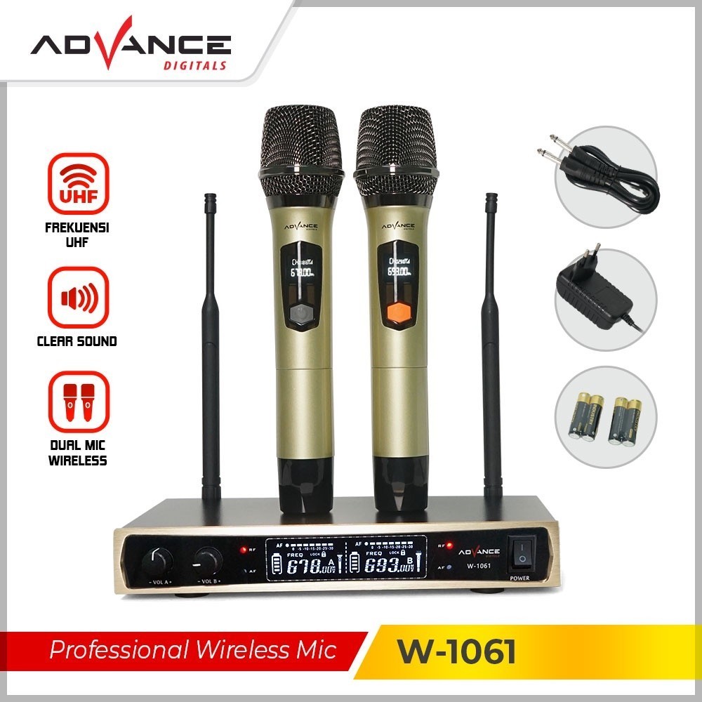 Advance Digitals Wireless Microphone Professional Wireless Double W1060/W1061/W1062/W2066 Garansi 1 