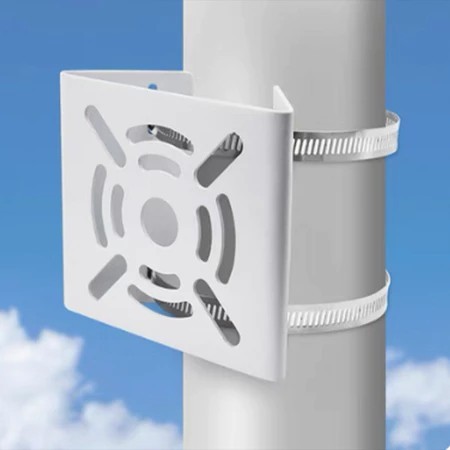 1Set Breket Camera CCTV Putih Baja Cat semprot anti-oksidasi Braket klem pemantauan Dilengkapi denga