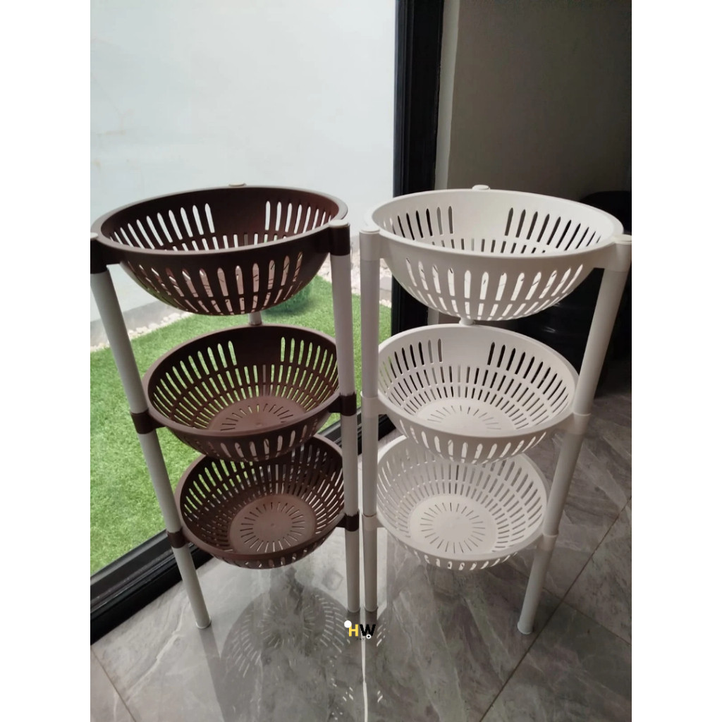 Rak Bumbu Dapur Plastik / Rak Susun Buah / Bumbu Rak Keranjang Tingkat