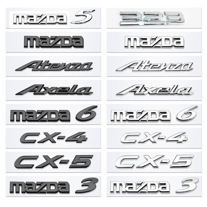 1pcs 3D ABS car logo Letters Trunk Emblem Symbols Badge Sticker for mazda 3 5 6 Atenza Axela CX-4 CX