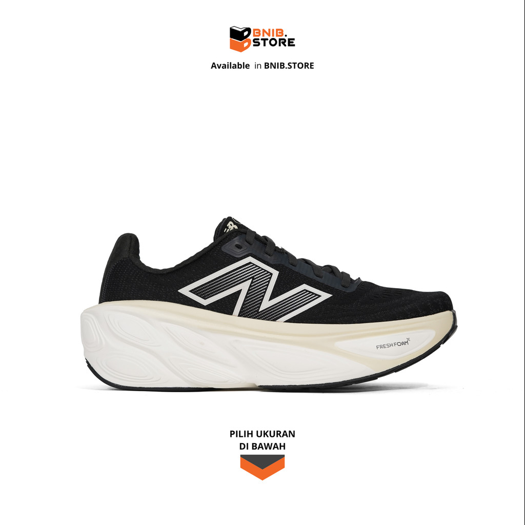 Sepatu Lari Pria NB Fresh Foam X More v5 Black White [MMORCD5] Original