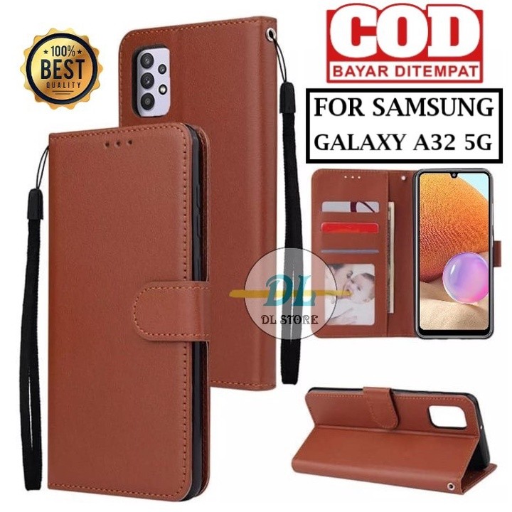 SAMSUNG GALAXY A32 5G FLIP LEATHER CASE PREMIUM-FLIP WALLET CASE KULIT UNTUK SAMSUNG GALAXY A32 5G C