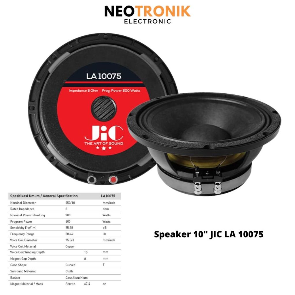 SPEAKER 10INCH JIC LA10075