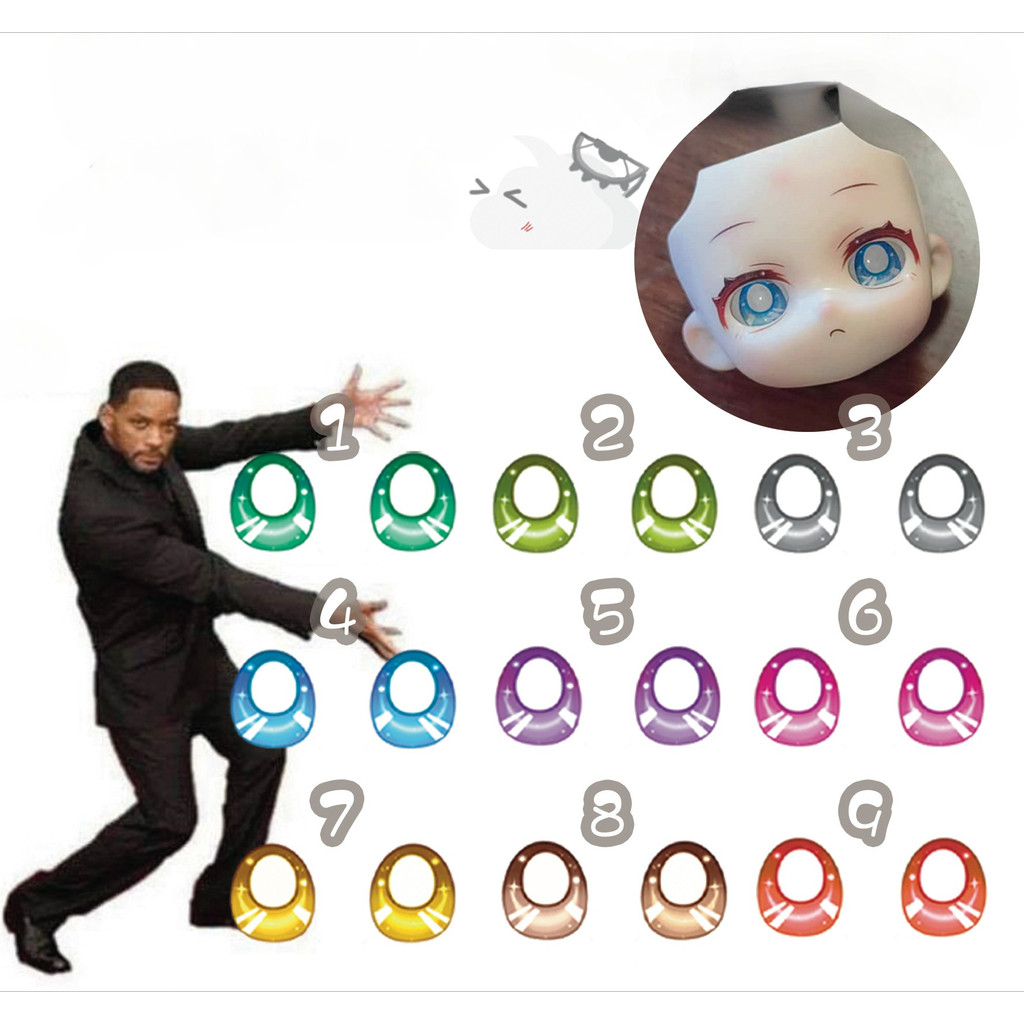 Mata Boneka GSC/Mata BJD 10mm -mata pengganti untuk Boneka OB11 1/6, tampilan realistis, Bola Mata B