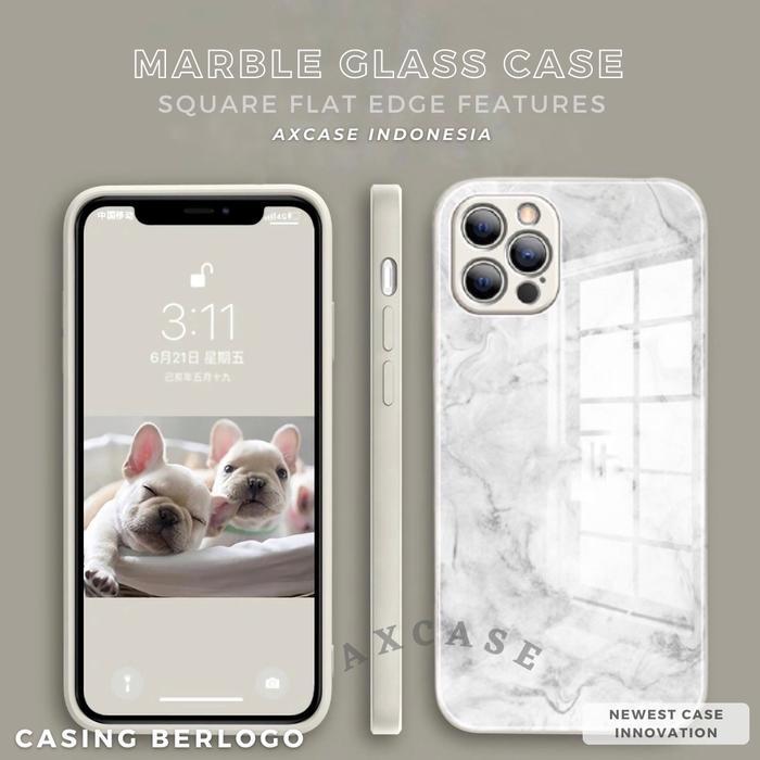 Marble Square Edge Case iPhone 7 8 PLUS X XR XS MAX 11 12 PRO MAX MINI