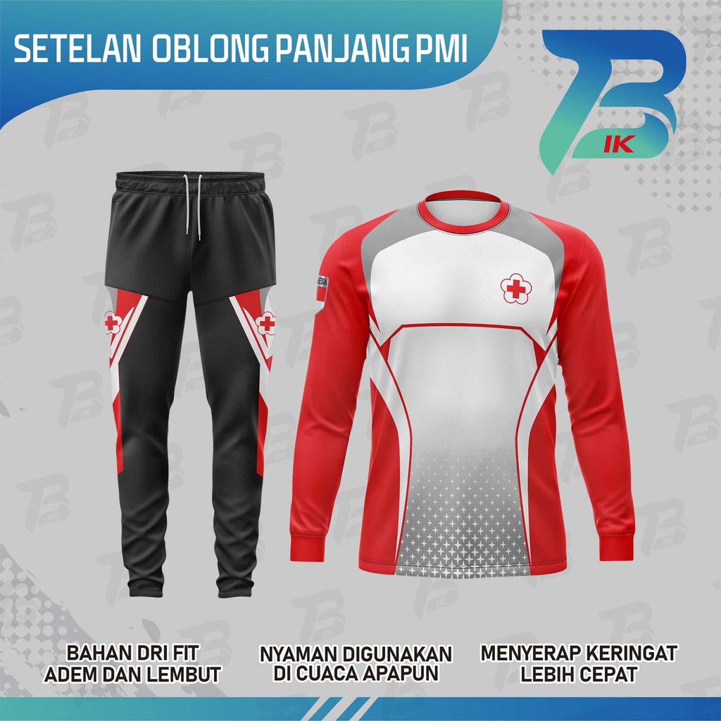 STELAN JERSEY OBLONG PANJANG PMI/ KAOS OBLONG PMI/ TRAINING OLAHRAGA SPORTY / JERSEY OBLONG PANJANG 