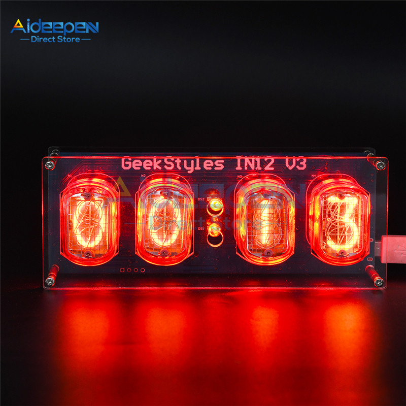 Micro USB IN12 IN-12 PCBA Glow Tube DIY Retro Clock Module Nixie Tube Micro USB 5V 1A Digital LED Cl