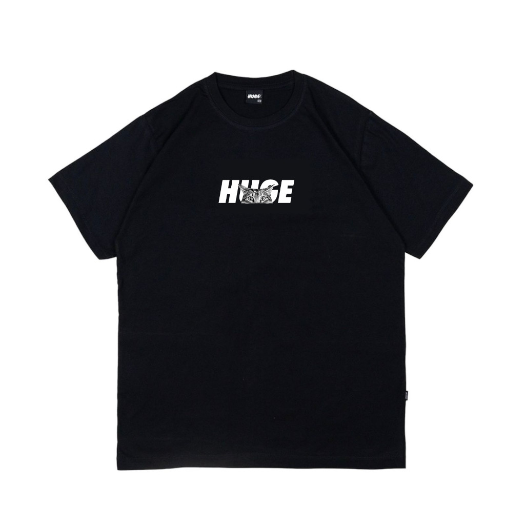 (COD) Huge Tshirt Reguler Cat Peeks Katun Combed 28s