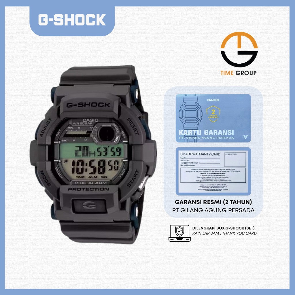 JAM TANGAN PRIA CASIO G-SHOCK GD350-8 GD350-8DR DIGITAL RESIN STRAP ORIGINAL