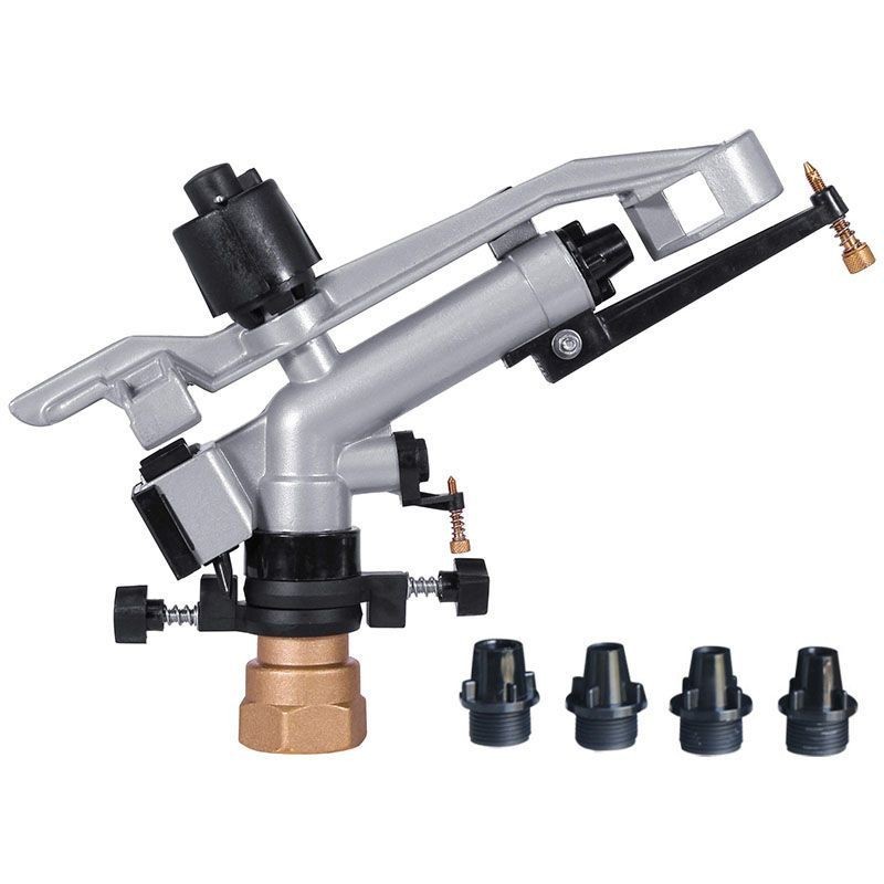 (Dengan 5 Nozzle) Big Gun Sprinkler 1.5 Inch Alat Siram Impact Rain Air Sprinkler Pertanian Penyiram