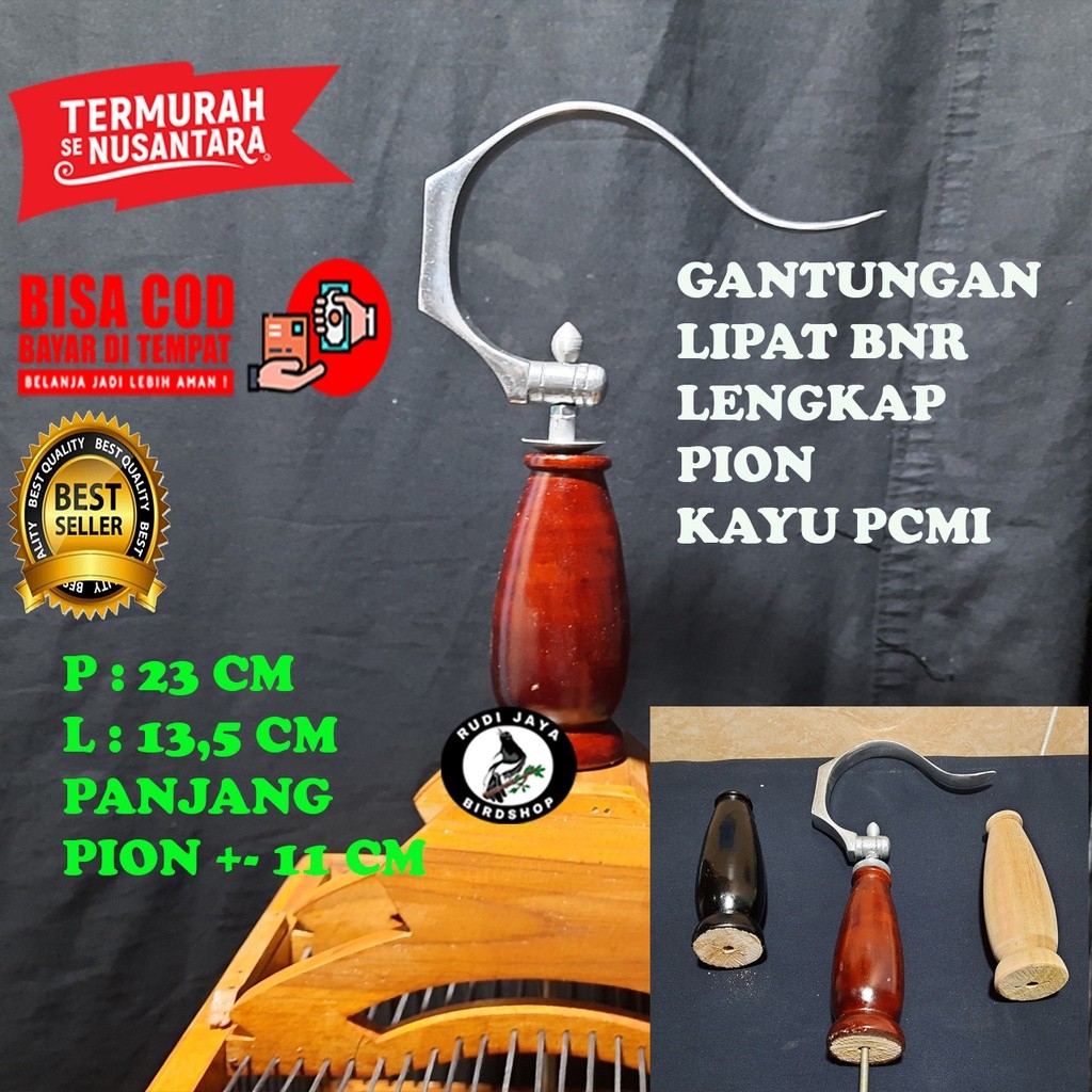 SEDIA GANTUNGAN LIPAT BNR SILVER LENGKAP PION PCMI KAYU POLOS HITAM COKLAT SANGKAR KOTAK PCMI