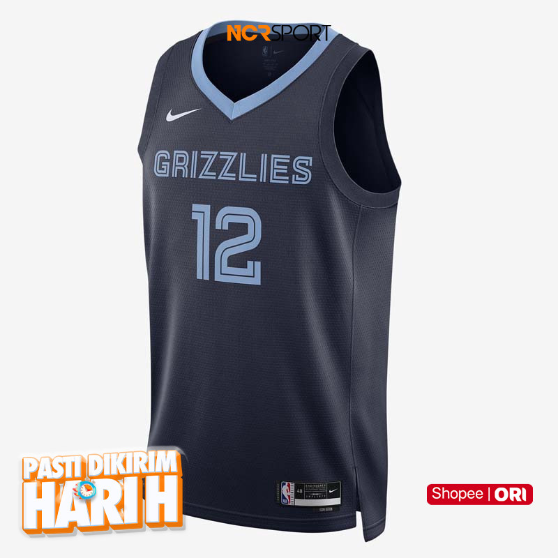 NCR SPORT Baju Basket Nike ja morant memphis grizzlies icon edition swingman jersey college navy Ori