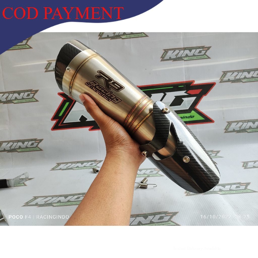 slinser silincer knalpot r9 h2 ss tameng inlet 51 mm semua motor bisa pakai
