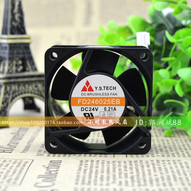 New CPU Cooling Fan Y.S.TECH FD246025EB 24V 0.21A 6025 Server Inverter Large Air Volume Fan Cooling 