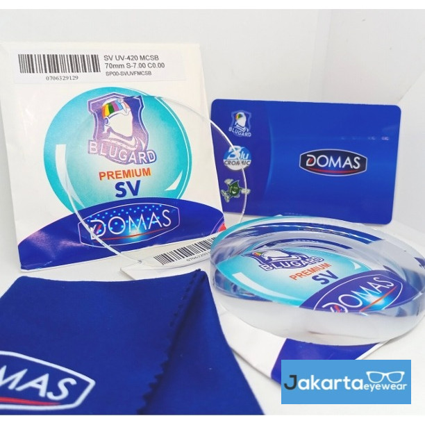 Lensa Plastik Domas SV 1.56 Premium UV420 + Cut SHMC Satin Blugard - Lensa Bluegard Anti Blue Light 
