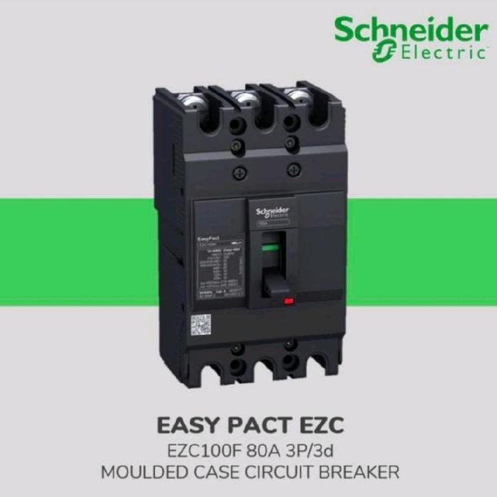 MCCB / NFB SCHNEIDER 3P 80A EZC100F80