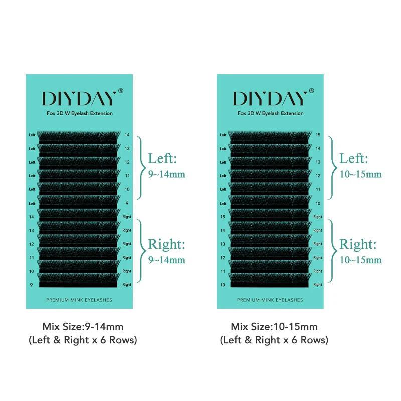 YDAY Fox 3D 4D 5D Eyelash Extension Fluffy W-Shaped Wispy Faux Mink Eyelashes Cat Eye Long Tail Natu