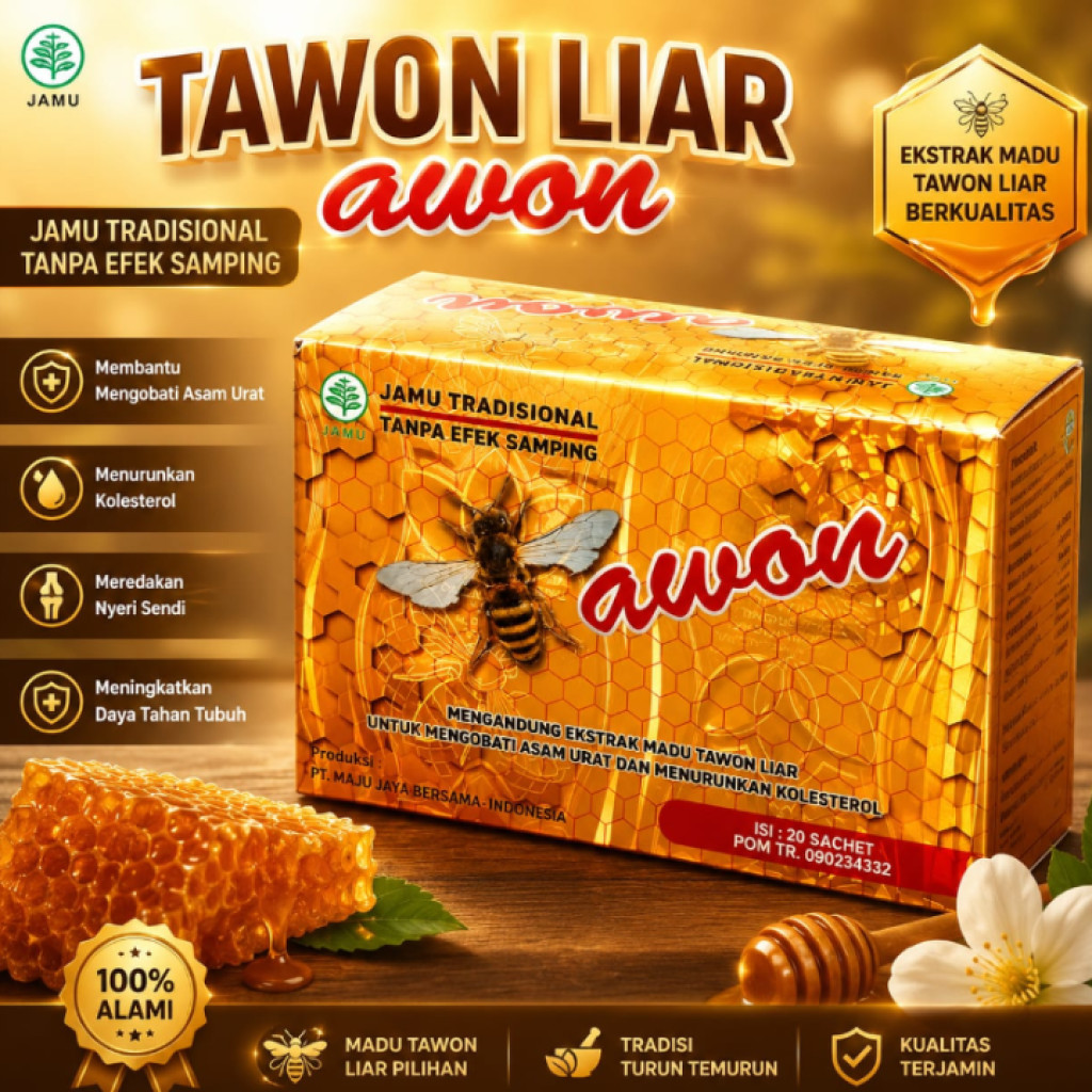ORIGINALL JAMU SERBUK TAWON LIARR [SNI] READY STOK   Serbuk Jamu Tawon - 20 Sachet untuk Asam Urat &