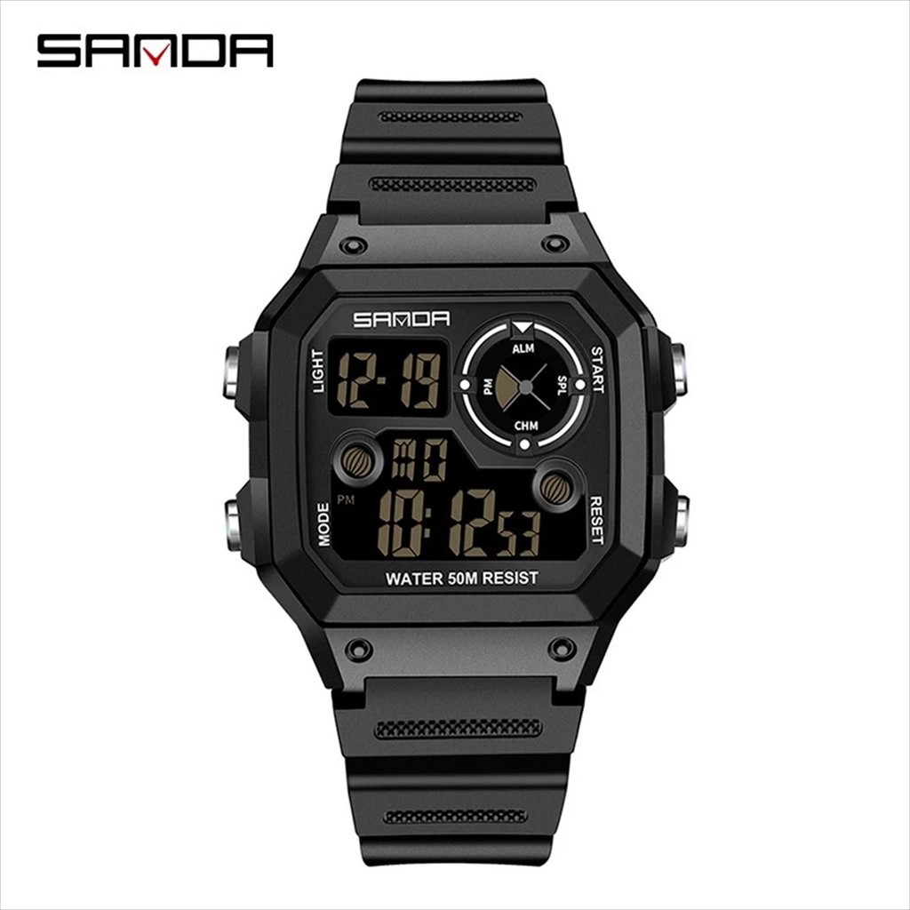 Jam Tangan SANDA 418 Sport Watch Digital Original Stopwatch Alarm