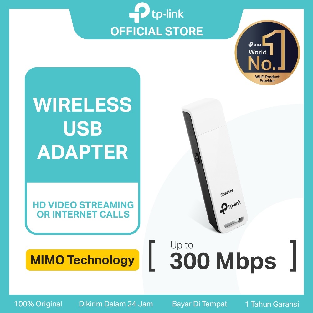 TP-Link TL-WN821N | 300Mbps Wireless N Adapter | WiFi Receiver | Dongle | WPS | PC Laptop Desktop