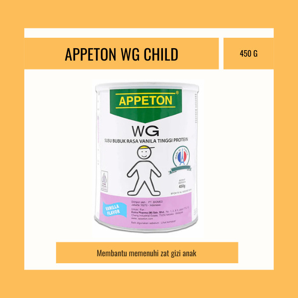 APPETON WEIGHT GAIN CHILD 450 G RASA VANILA - SUSU PENAMBAH BERAT BADAN ANAK