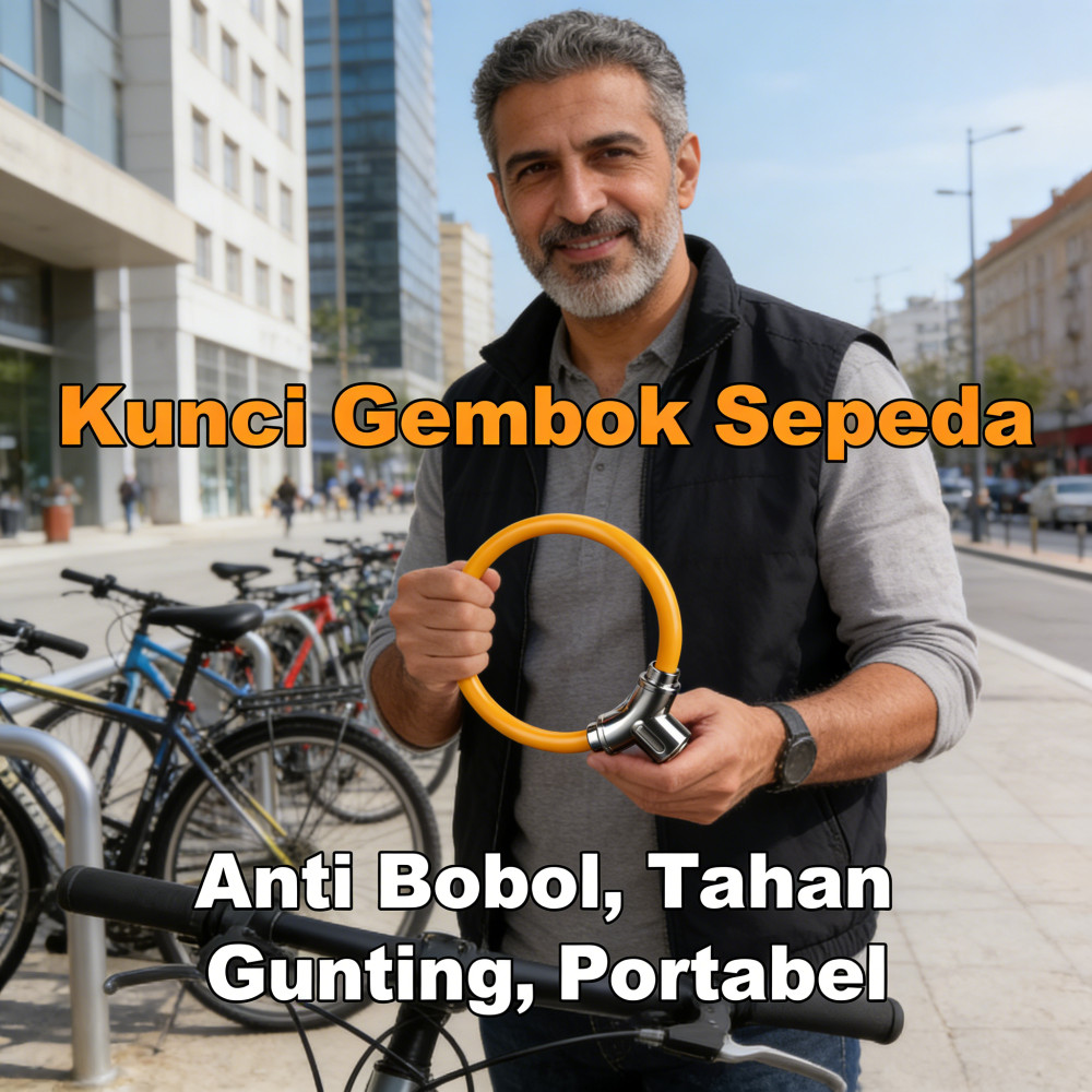 Gembok Kuat Sepeda Helm Kunci Bending Ringan Tahan Anti Curi Portable