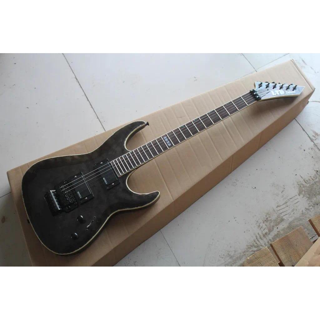 transparent black LTD MH-1000 electric guitar grey finished guitar