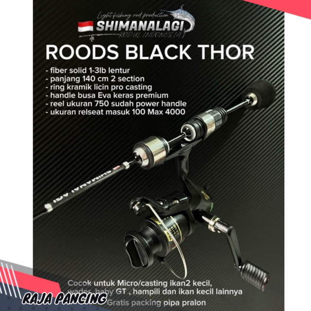 Joran black thor UL casting waderan shimanalagi