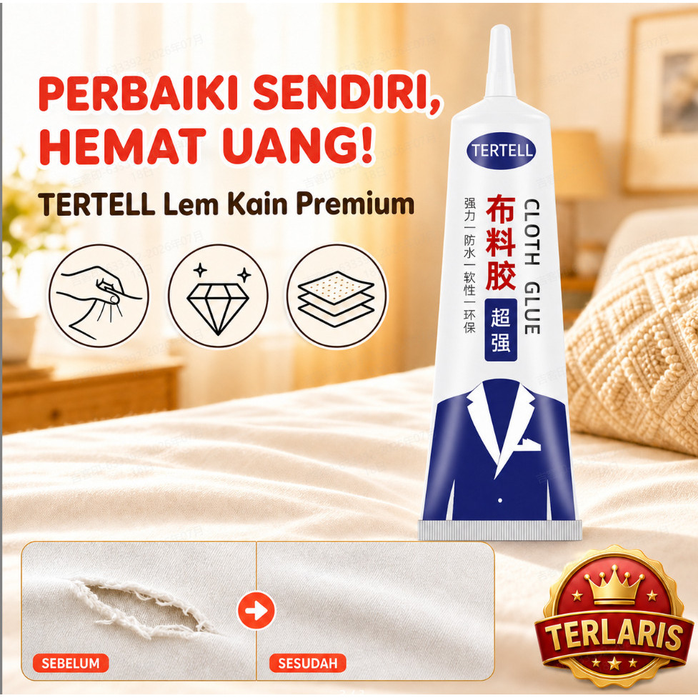 COD/Pengiriman 24 jam Lem Kain Lem Baju Lem Buat Kain/Lem Kain Kuat Tahan Air/ Lem Perekat Kain Supe