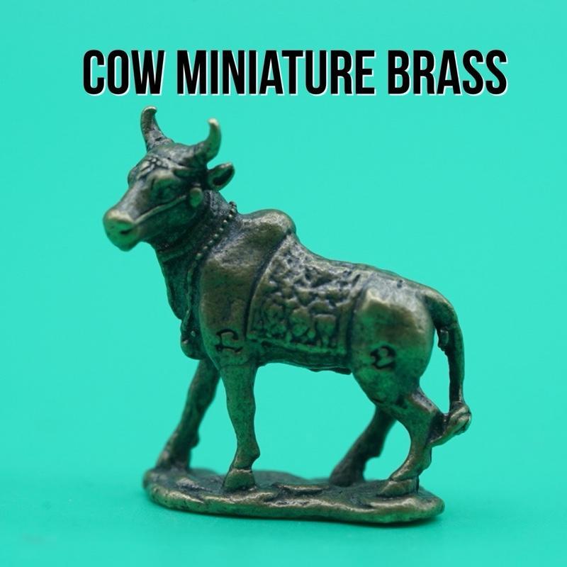 Small Brass Pasu Madu Cow Sapi Calf Amulet Kuningan Miniature Statue Art Cooper Monopoly Monopoli Pi