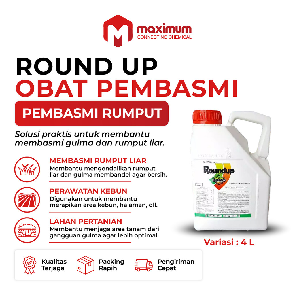 RoundUp 4 liter - Obat Pembasmi Rumput Round Up