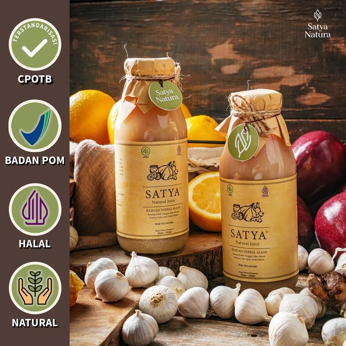 SATYA Natural Juice (PAKET 2 Botol) Jus Bawang Putih Tunggal BPOM TR