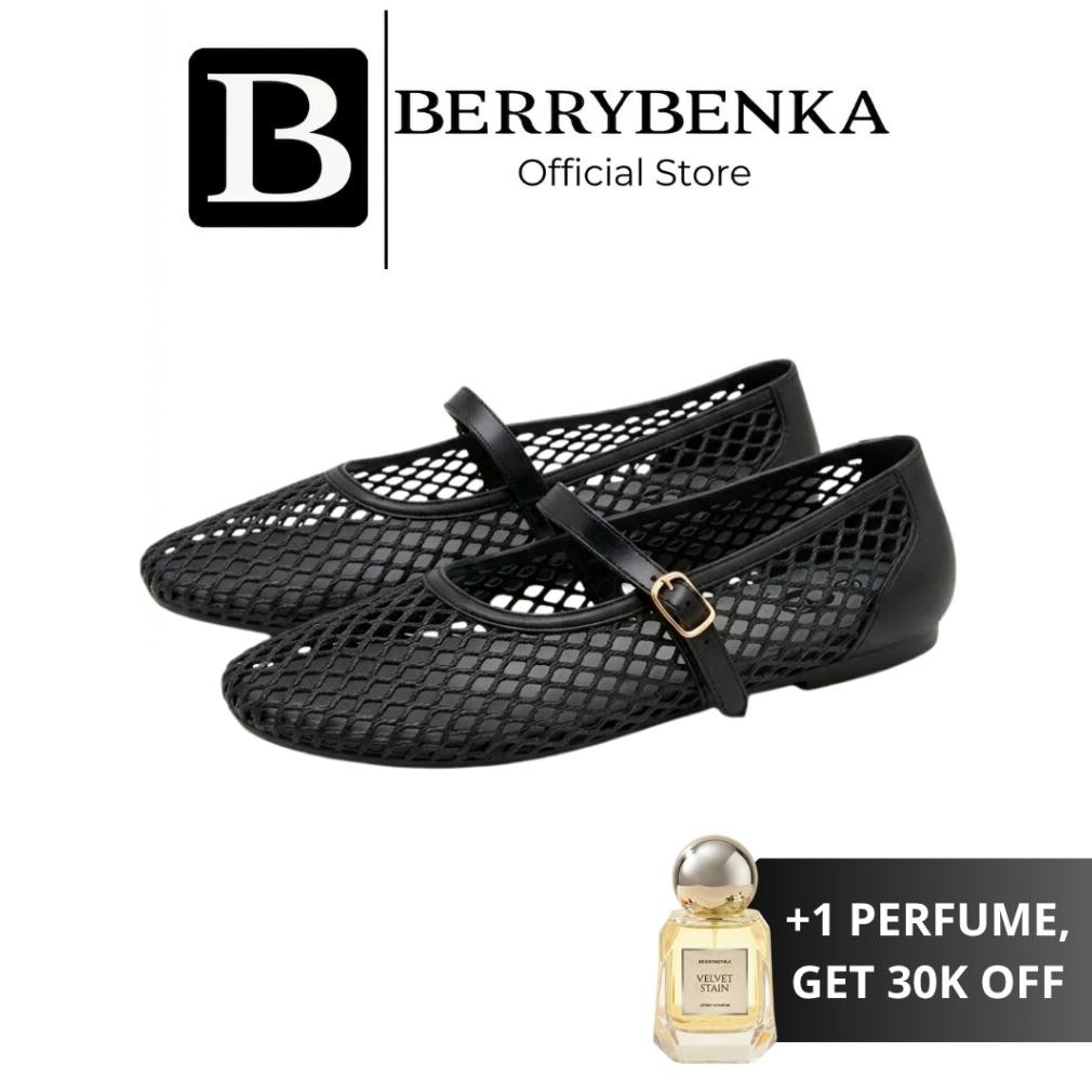 Promo Baru Berrybenka Sepatu Jelly Mary Jane Casual Look Tahan Air Nyaman Dipakai Sofia Mashea Mesh 