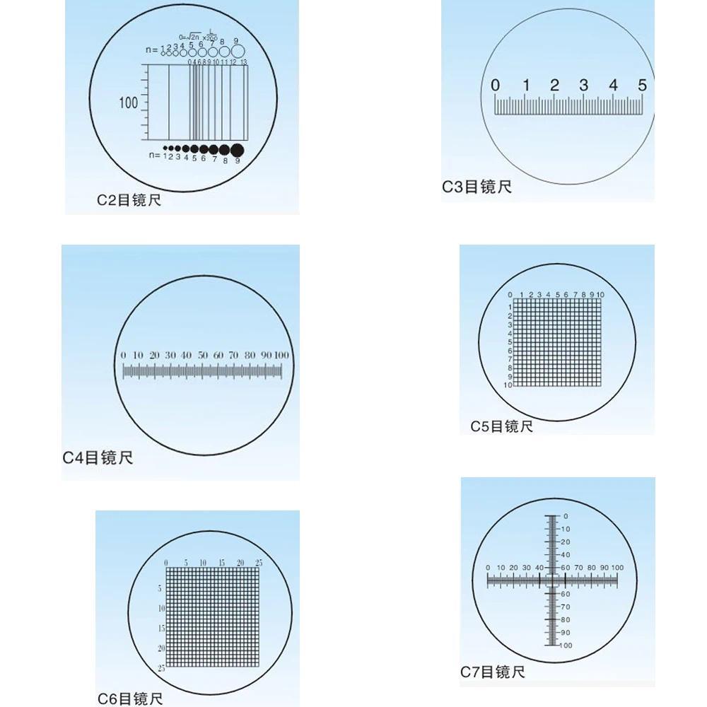 Diameter 19mm Microscope Slides Reticle Calibrating Slide Ruler  Microscope Calibration Ruler Stage 