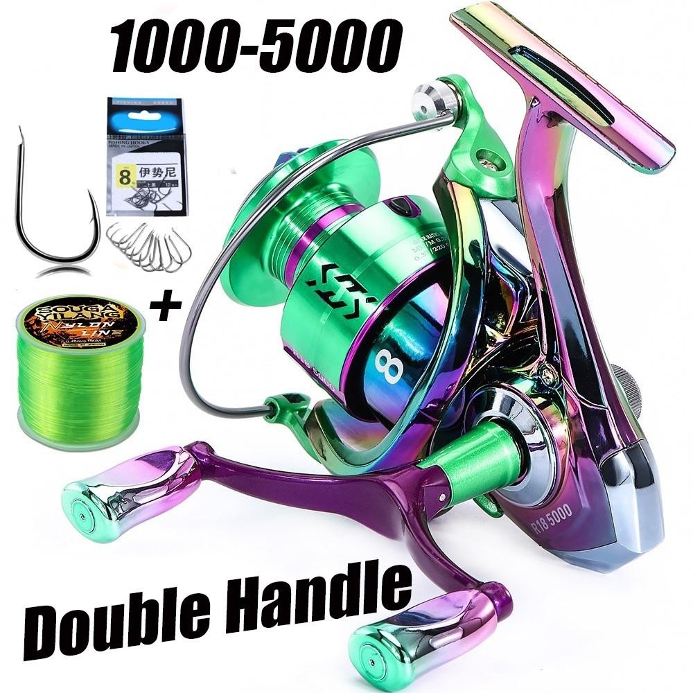 Power Hand Reel Pancing Memancing Rasio Gear 5.2:1 Max Drag 5-10Kg Joran Pancing 1000-5000 Bahan Met