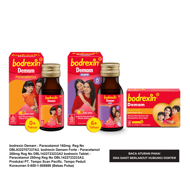 Bodrexin Tab | Bodrexin Syrup | Bodrexin Syrup pilek alergi | Bodrexin Flu & Batuk PE - KDY