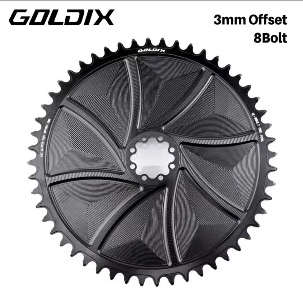 Foto Goldix Aero Chainring 8 Bolt Baut Narrow Wide Offset 3mm for SRAM Force Rival Crank Direct Mount Sepeda Road Bike Chainring 40 42 44 46 48 50 52 54 56 58T