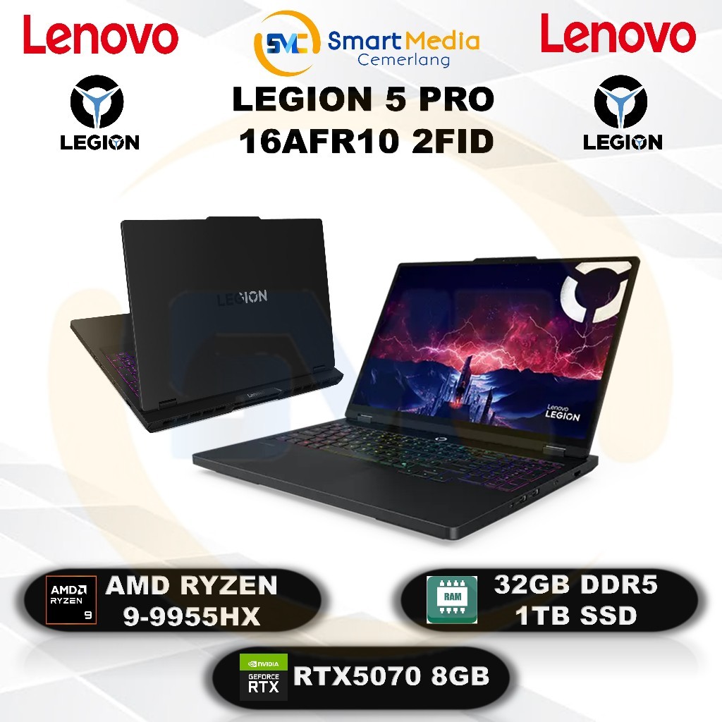 LENOVO Legion Pro 5 16AFR10 Ryzen 9-9955HX 32GB 1TB RTX5070 8GB 16" OLED W11 Office
