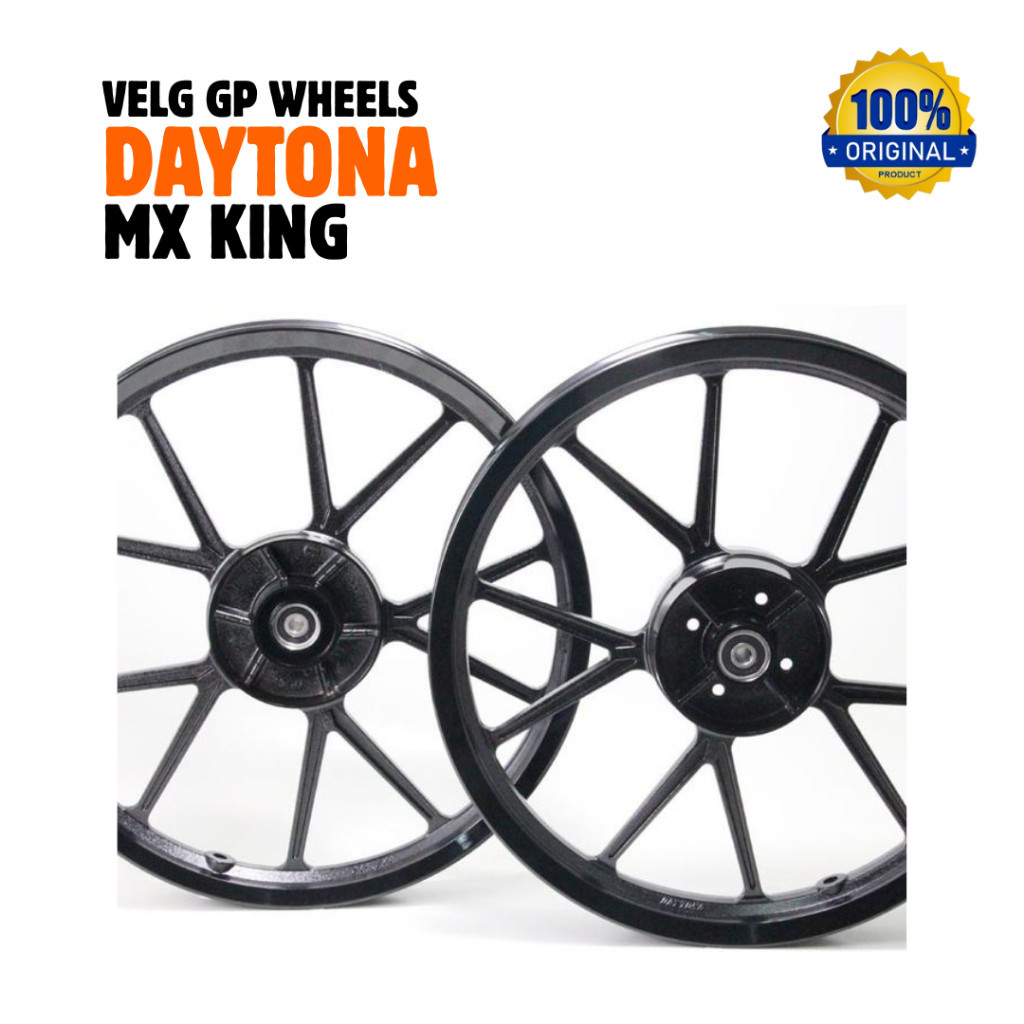 VELG DAYTONA GP WHEELS JUPITER MX KING BLACK & SILVER | PELG RACING MX KING GP WHEEL | ORIGINAL PROD