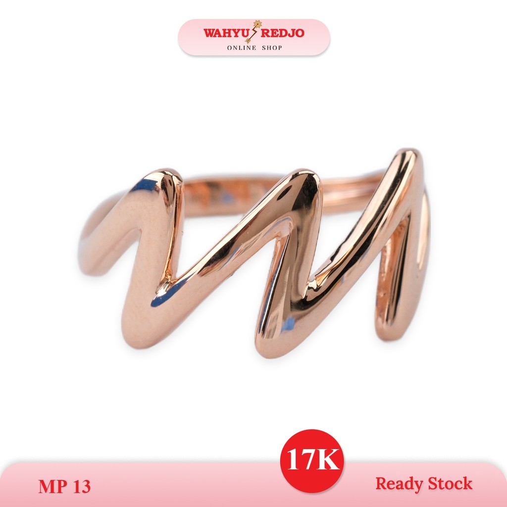 Cincin Emas 17K Wahyu Redjo Motif ZigZag Pameran