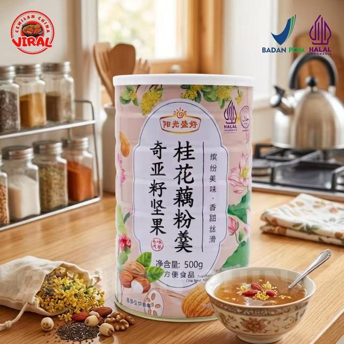 [HALAL][BPOM]Lotus root powder/ou fen / bubuk akar teratai/ 500g - lotus osmanthus